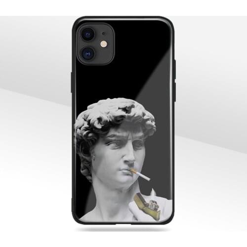 David Statue Smokes Glass Soft Silicone Phone Case FOR IPhone SE 6s 7 8 Plus X XR XS 11 12 Mini Pro Max Sumsung Cover Shell