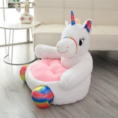 Lovely Unicorn Infant Baby Seat Soft Sofa Plush Kids Baby Chair Plush Panda Bear Duck Chairs Washable Contain Filling Baby Gifts