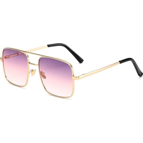 Seemfly Double Beam Square Sunglasses Men Women UV400 Travel Driving Fashion Eyeglasses Female Street Style Eyewear Gafas De Sol