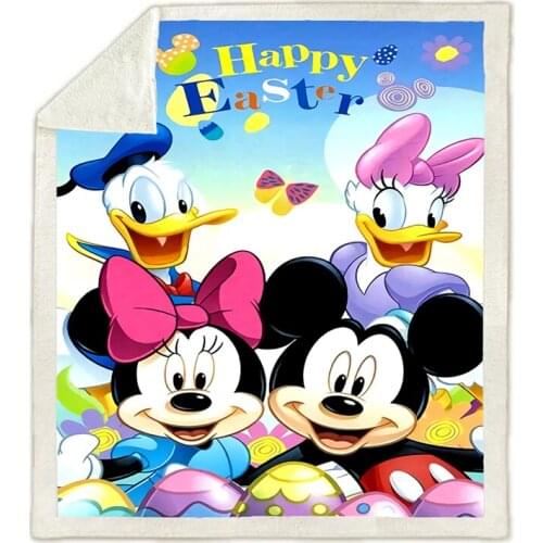 Cartoon Mickey Blanket Fashion Large Super Soft Throw Wool & Cashmere Blanket for Adults Blanket Kids Gift