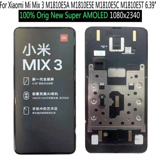 Shyueda Orig Super AMOLED 1080x2340 For Xiaomi Mi Mix 3 M1810E5A M1810E5E M1810E5C M1810E5T 6.39" LCD Display Touch Screen