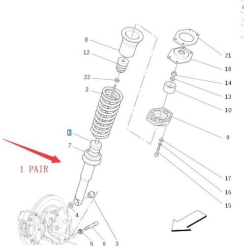Rear Left & Right Shock Absorber Strut Pair For Maserati Quattroporte M139 248254