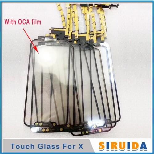 Pass All ios) 1pcs/5pcs/10pcs No Welding Touch Screen + OCA Glue For iPhone X Xsmax Digitizer Front Glass Lens Panel Repairing