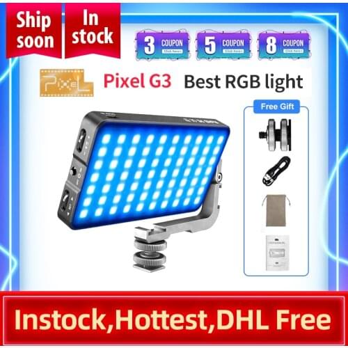 Pixel G3 RGB Video Light with Integrated Tilt Bracket PK Pixel G1S Godox Aputure for Youtube Tiktok Photography studio