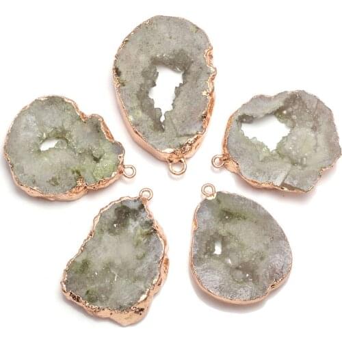 Natural Stone Crystal Cluster Pendants Irregular Shape Exquisite Charm For jewelry making DIY necklace bracelet accessories