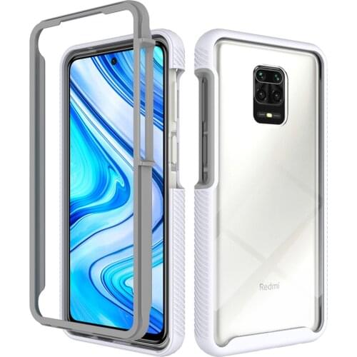 360 Heavy Phone Case For Xiaomi Redmi Note 9 Pro 9S Max Armor Transparent 2 in 1 Bumper Anti Fall Silicone Shockproof Back Cover