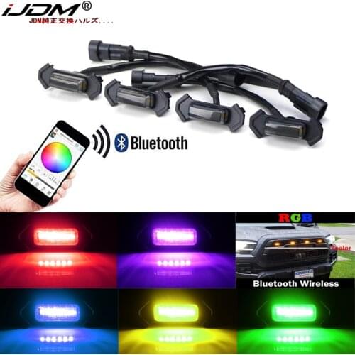 IJDM Bluetooth Wireless Remote Control RGB LED For 2016-up Toyota Tacoma w/TRD Pro Grill ONLY Front Grille Lighting,Raptor Style