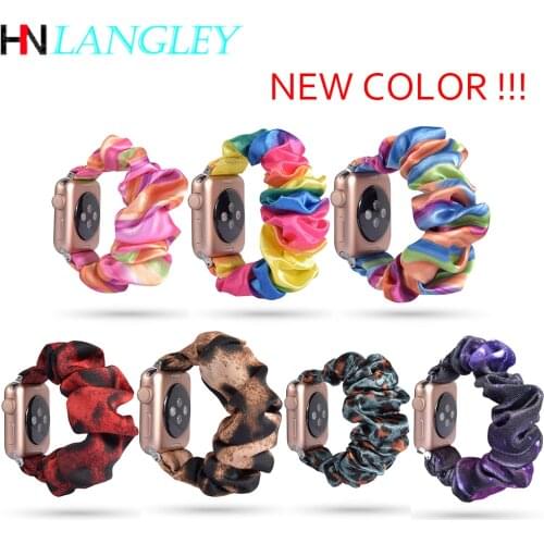 Stretchable Scrunchie Elastic Watch Band for Apple Watch Band 38mm/40mm 42mm/44mm Casual Women Girls Strap Bracelet for iwatch