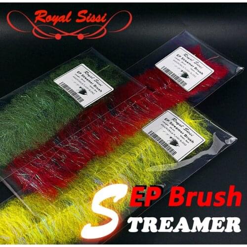 Royal Sissi 3brushes/set soft EP Streamer Brushes 8 optional colors classic streamer fly tying material baitfish flash brushes
