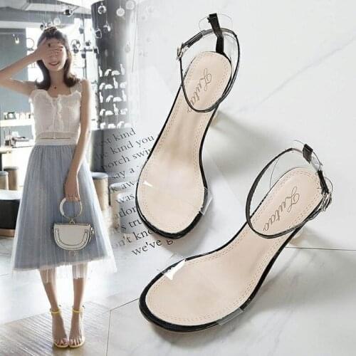 Jelly Sandals Transparent Heels Pvc Sandals Crystal Open Toe High Heels Pumps Women Shoes Ladies Party Heels Wedding Shoes femme