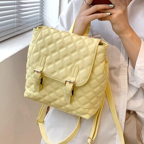 DORANMI Diamond Lattice Schoolbag Womens Backpack 2021 Luxury Brand Designed Back Shoulder Bag Female Rucksacks Mochila SB492