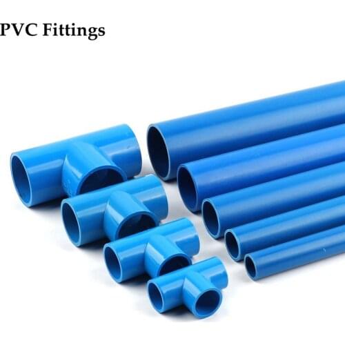 1pc 50mm PVC Tee Joint Water Supply Parts Home Garden Irrigation Fittings Aquarium Tank Fountain Adapter Water Pipe Connectors