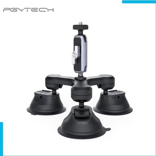 PGYTECH Triple Cup Camera Suction Mount for Gopro/DJI OSMO Pocket 2/OSMO Pocket/OSMO Action Camera Triple Cup Suction Mount