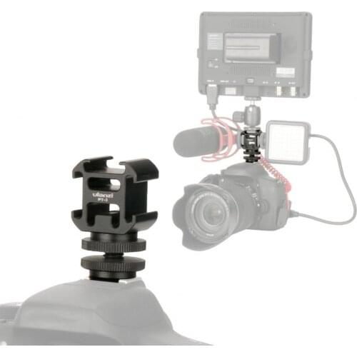 Ulanzi PT-3S Triple Cold Shoe Mount Adapter Camera Shoe Bracket for Flash Microphones, LED Video Lights, Monitor, Magic Arm