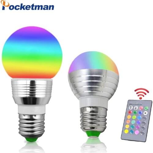 5W 7W AC85-265V Colorful RGB Led Lamp E27 Magic Led Light with 21 Key Remote Controller Led Dimmable RGBW Led Bulbs Chandeliers