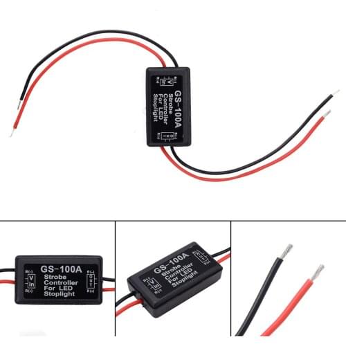 1pc 12V Car Brake Light Flash Strobe Controller Flasher Module Box for LED Brake Stop Light Lamp
