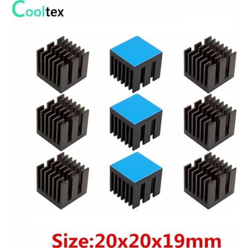 10pcs Aluminum Heatsink 20x20x19mm Heat Sink Radiator for Electronic Chip IC Cooling With Thermal Conductive Double sided Tape