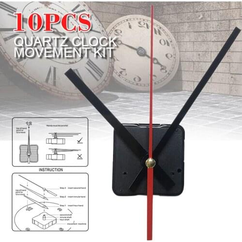 10pcs/set Mute Quartz DIY Silent Wall Clock Quartz Clock Movement Mechanism Repair Accessories Watch Wall Clock Movement