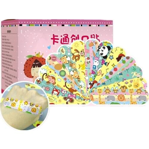 120pcs Random Waterproof Breathable Cartoon Band Aid Hemostasis Adhesive Bandages First Aid Emergency Kit Wound Plaster for Kids
