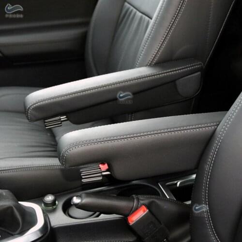 2pcs Car Accessories Interior Side Seat Armrest Handle Leather Cover Trim For Land Rover Freelander 2 2007 - 2015 Black-red line