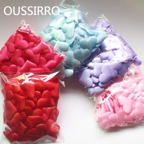 200PCS Fabric Sponge Heart Petals Wedding Hand Throwing Flowers Party Confetti Table Decoration Birthday Home Carpet Decoration