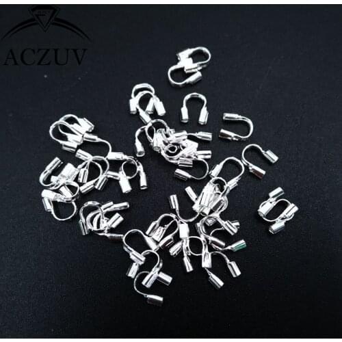 2000pcs Silver Plated 5mm Wire Guardian Wire Protectors Wire Guards End Crimp Beads U Clamp Link Buckle Jewelry Findings WGE002