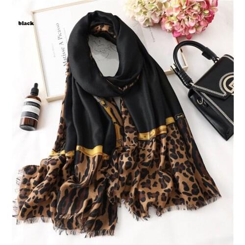 2019 Women Newest Leopard Pattern Cotton Scarf 4Colors 10pcs/lot