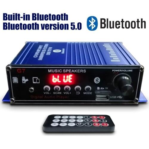 400W Bluetooth 2.0 Channel Audio Power HiFi Amplifier 12V AV Amp Speaker with Remote Control for Car