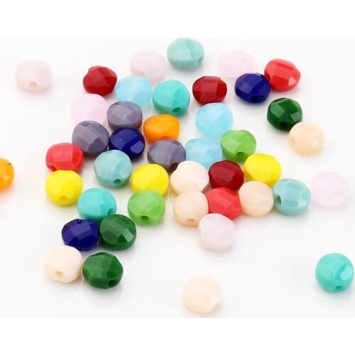 95pcs/lot Red China Jewelry Beading Lampwork Glass Bead 6mm Crystal Loose Bead For Jewelry Making Bracelet DIY Wholesale In Bulk