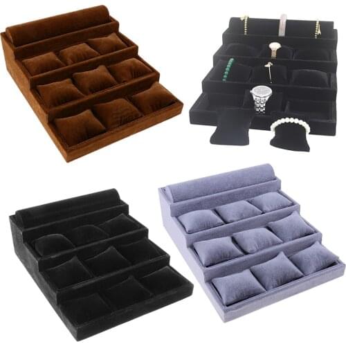 Velvet Jewelry Display Trays Bracelet Organizer Storage Pillow Trays