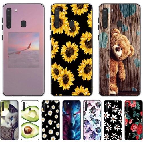 For Samsung A21 Case Summer Phone Cover Silicone Soft TPU Back Cover for Samsung Galaxy A21 Case 6.5 inch SM-A215U Fundas Bumper