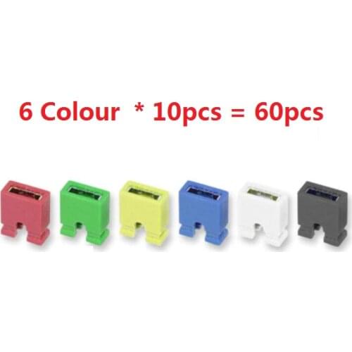 Black red blue white yellow green Colour 60PCS= 6 Value*10pcs jumper cap Short cut block Assorted kit set Short circuit cap pack