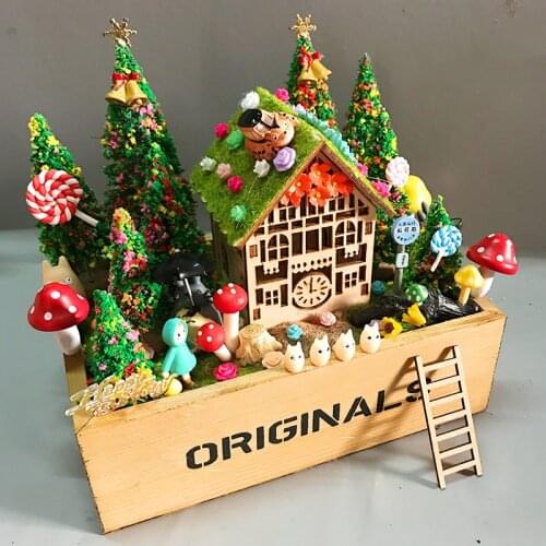 DIY Japanese Totoro Cabin Wooden Dollhouse Miniature Furniture With Led Light Kits Assemble Toys Children Christmas Gift Casa