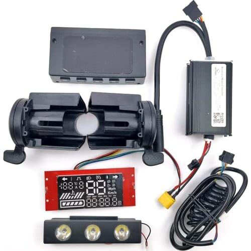 E-Scooter Controller Set Electric Scooter 36V 350W Controller Digital Display Panel Headlight for KUGOO 8in Electric Scooter