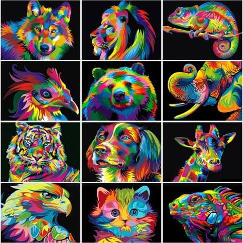 Evershine Diamond Painting Cat Cross Stitch Full Square Round Diamond Embroidery Animal Tiger Rhinestone Picture Wall Decoration