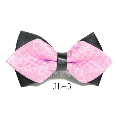 Mens bow tie, pointed horns, Korean leather arrow bow, polyester silk bow tie, Hua Shengzhou