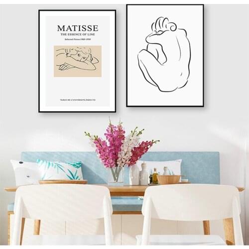 Paintings Poster and Prints Canvas Art Wall Picture Art Matisse Simple Fashion Modern Vogue Sketch Figures Style Home Decoration
