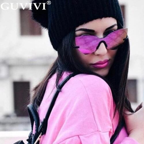 Cat Eye Square Sunglasses Women 2020 Gradient Mirror Sunglasses Men Luxury Brand Designer Anti-Refective Rimless Sunglasses