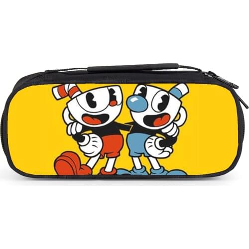 Hot Cuphead Boys Girls Pencil Bag Students Multifunction Pencil Case School Supplies Sotrage Bags Kids Purse Wallet