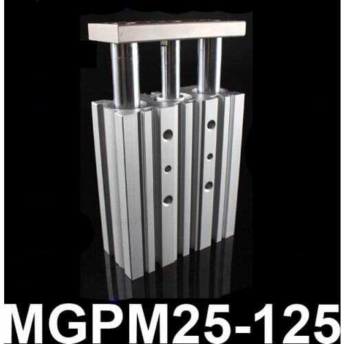 MGPM25-125 Bore 25mm Stroke 125mm Compact Guide Air Cylinder Double acting MGP PNEUMATIC Three rod SLIDE TABLE CYLINDER ACTUATOR