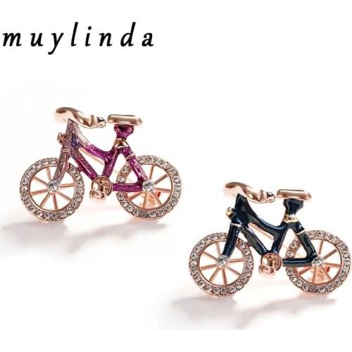 Muylinda Fashion Human Brooches Metal Bicycle Form Banquet Jewelry Exquisite Enamel Scarf Badge For Women