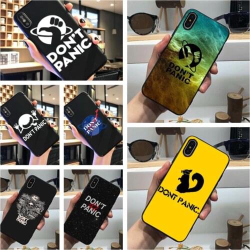 Don't Panic phone case Science fiction Black Soft Cover for iPhone 11 Pro Max 6 7 8plus 5S X XS XR XSMax For Samsung s10 series