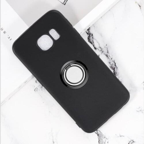 For Samsung Galaxy S6 edge Back Ring Holder Bracket Phone Case Cover TPU Soft Silicone On G925F G925I G925FQ G925A G925T G925S