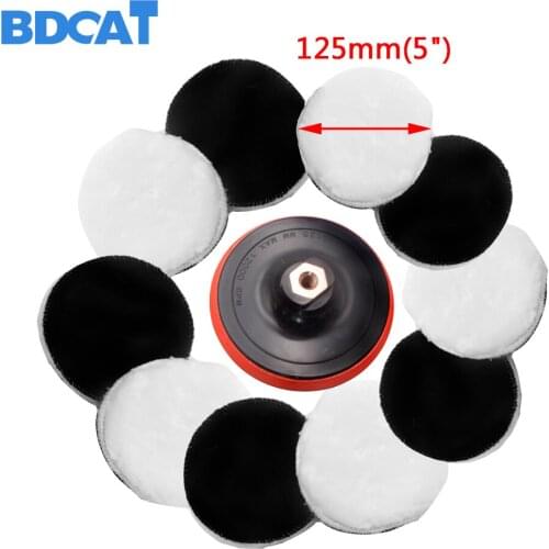 BDCAT 11pcs 5" Car Polishing Pad set Polishing Buffer Waxing Buffing Pad Drill Set Kit Car Polishing Sponge Wheel Kit Polisher