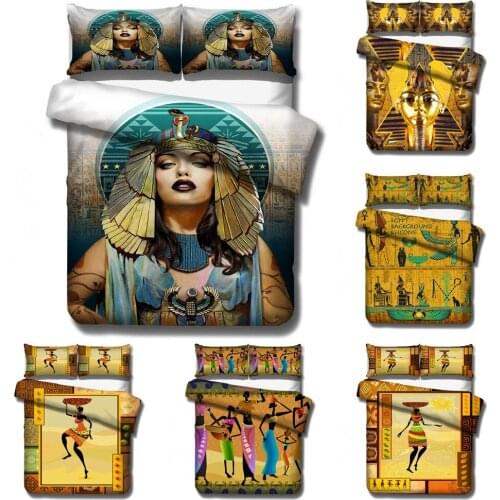 Queen of Egypt 3D Bedding Set Duvet Covers African Woman National Style Comforter Bedding Sets Bedclothes Bed Linen (NO Sheet)