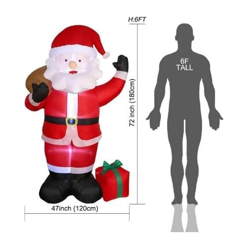 Inflatable Santa Claus Night Light Figure Outdoor Garden Toys Christmas Party Decorations New Year 2020 150cm US EU Plug