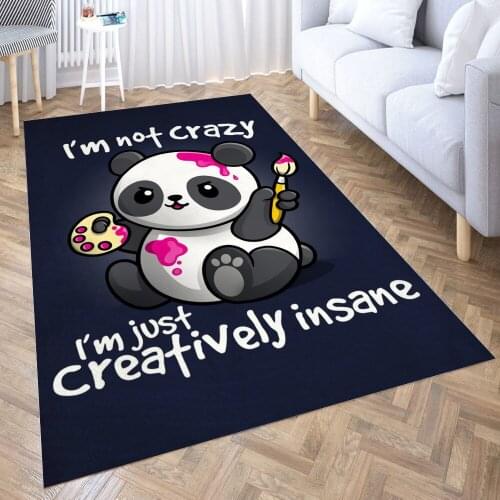 Creative insane Panda Carpet for Living Room 3D Anime Cartoon Rug Gamer Teen Room Bedside Lounge Rug Kids Children Floor Mats