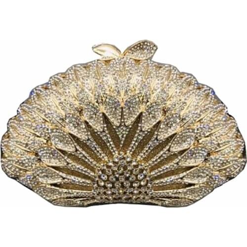 Latest Design Female Handbags Lady Chain Metal Shoulder Bag Clutches Bag Women Wedding Clutches Bags Purse for Bride