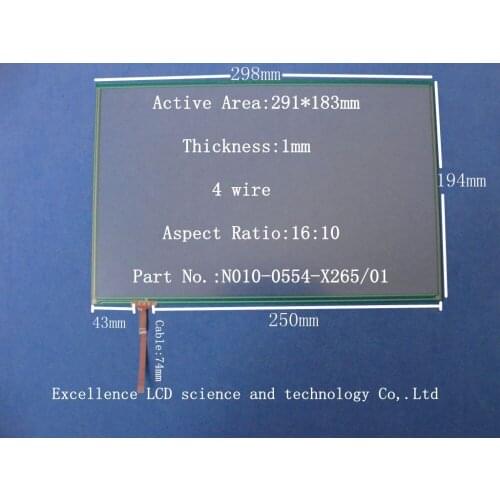 New Original 13.3 inch 4 Wire Resistive Touch Screen Glass For Fujitsu N010-0554-X265/01
