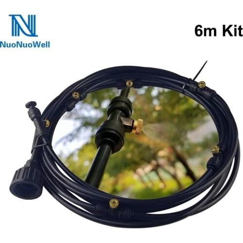 NuoNuoWell Outdoor Garden Irrigation Cooling Systerm Atomizing Nozzle Sprinkler 6M Kit Balcony Flower Auto-Watering Low Pressure